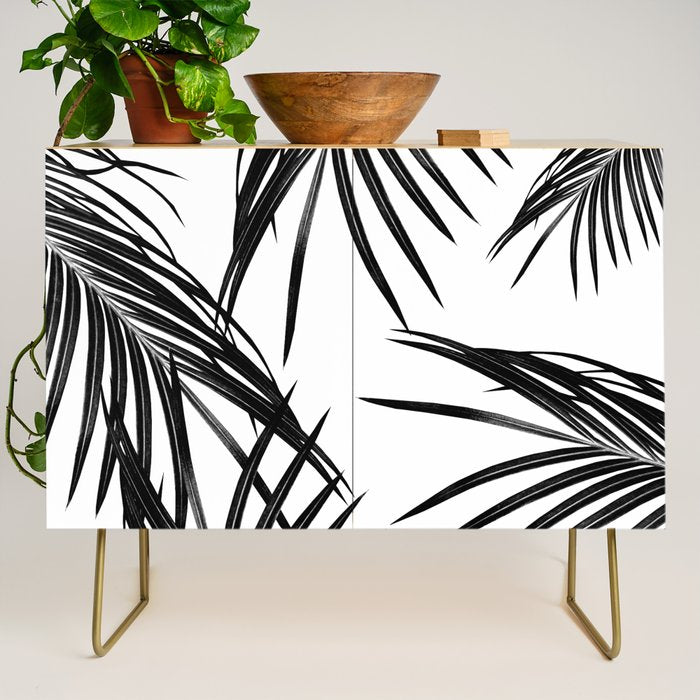Black Palm Leaves Dream #1 #tropical #decor #art #society6 Credenza Gallery Image 1