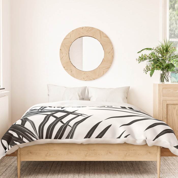 Black Palm Leaves Dream #1 #tropical #decor #art #society6 Duvet Cover Gallery Image 3