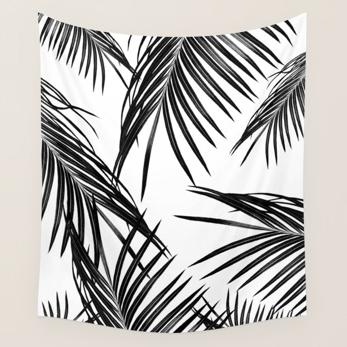 Black Palm Leaves Dream #1 #tropical #decor #art #society6 Wall Tapestry Gallery Image 1