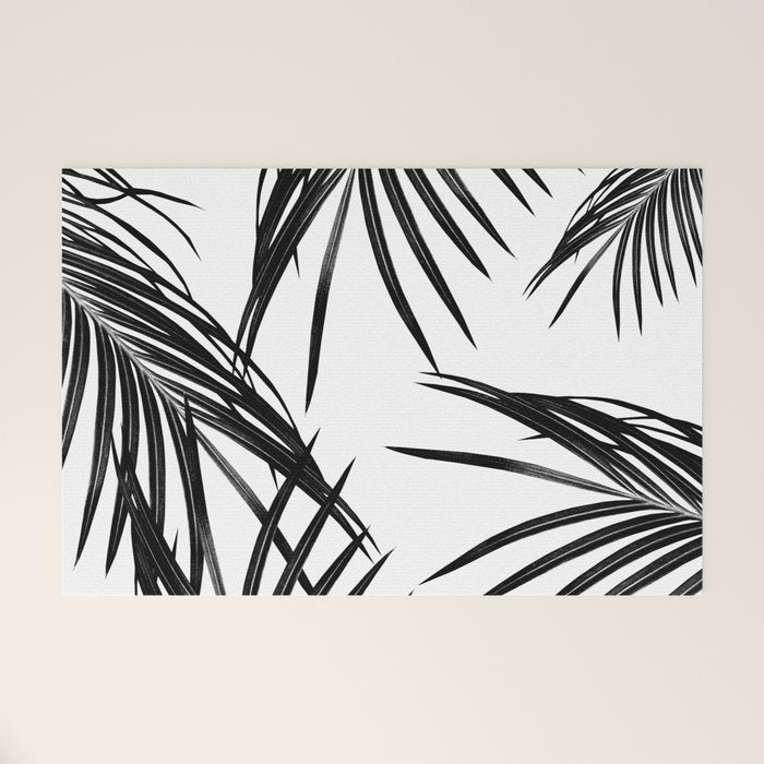 Black Palm Leaves Dream #1 #tropical #decor #art #society6 Welcome Mat Gallery Image 1