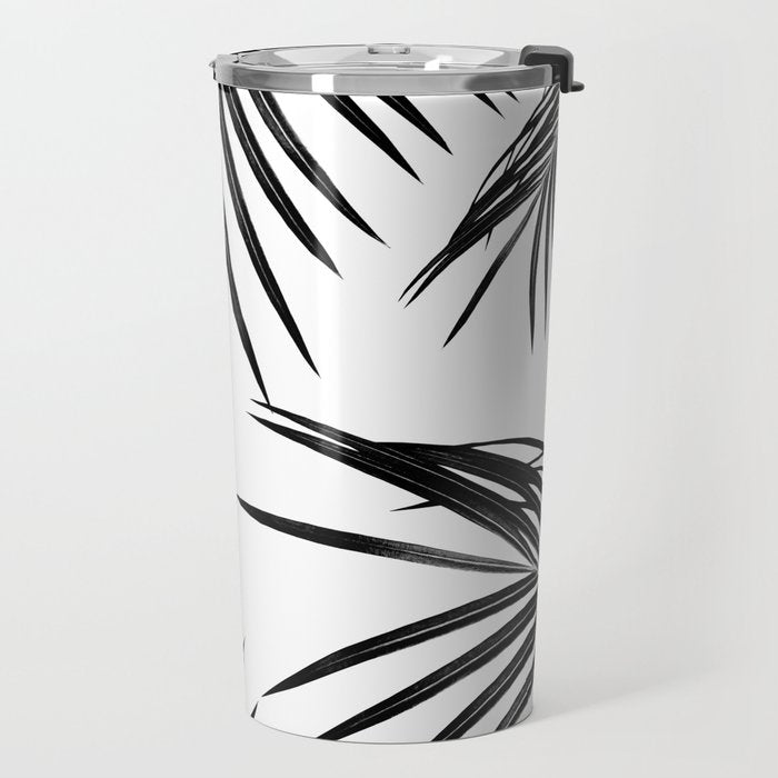 Black Palm Leaves Dream #1 #tropical #decor #art #society6 Travel Mug Gallery Image 2