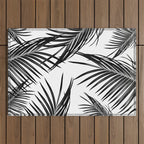 Black Palm Leaves Dream #1 #tropical #decor #art #society6 Outdoor Rug Gallery Image 1