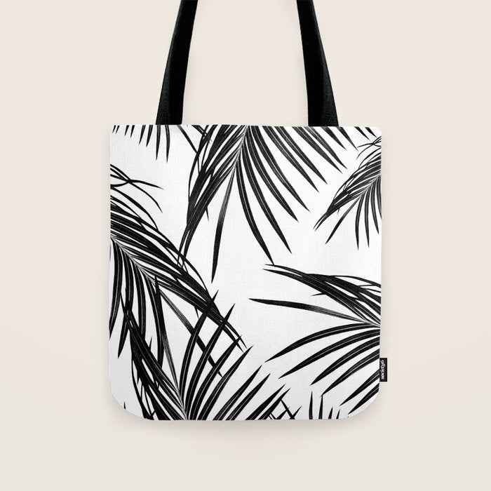 Black Palm Leaves Dream #1 #tropical #decor #art #society6 Tote Bag Gallery Image 1