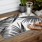 Black Palm Leaves Dream #1 #tropical #decor #art #society6 Outdoor Rug Gallery Image 2