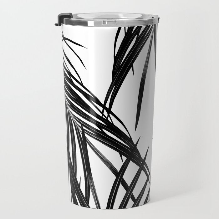 Black Palm Leaves Dream #1 #tropical #decor #art #society6 Travel Mug Gallery Image 3