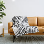 Black Palm Leaves Dream #1 #tropical #decor #art #society6 Throw Blanket Gallery Image 1