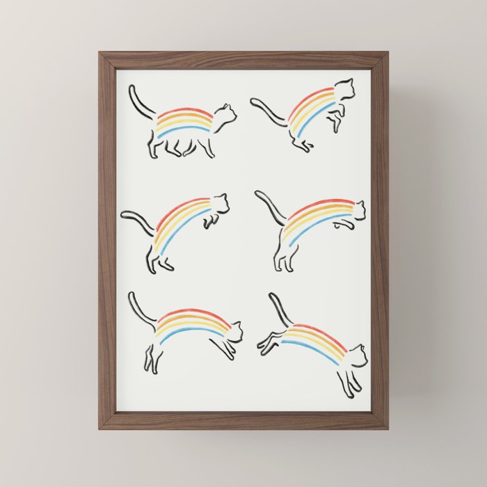 Rainbow Cat Mini Art Print Gallery Image 2