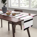 Blush pink black watercolor modern stripes polka dots Table Runner Gallery Image 2
