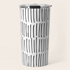 Boho Wall Art, Black and White, Line Art Travel Mug Gallery Image 1