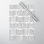 Boho Wall Art, Black and White, Line Art Wrapping Paper Gallery Image 1