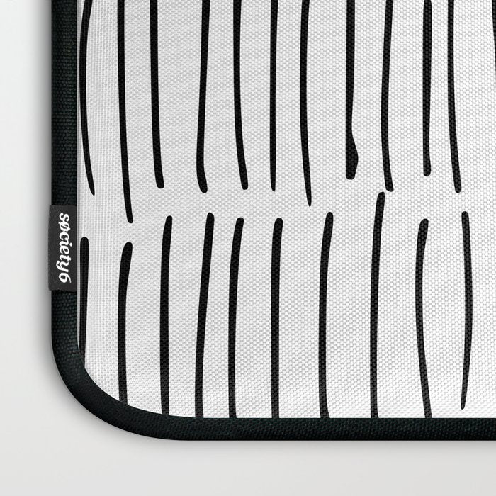 Boho Wall Art, Black and White, Line Art Laptop Sleeve Gallery Image 3