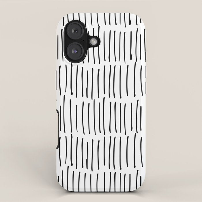 Boho Wall Art, Black and White, Line Art iPhone Case Gallery Image 1