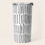Boho Wall Art, Black and White, Line Art Travel Mug Gallery Image 2