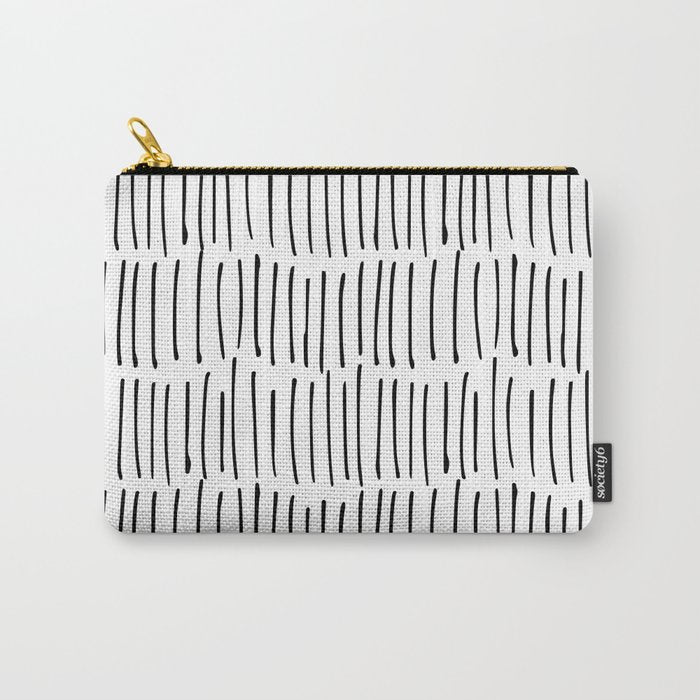 Boho Wall Art, Black and White, Line Art Carry All Pouch Gallery Image 1