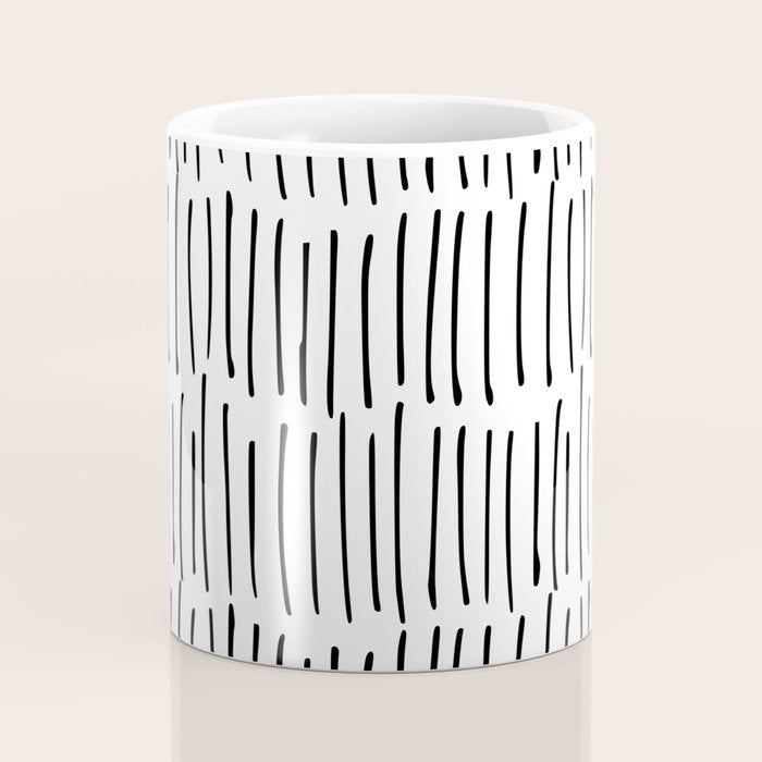 Boho Wall Art, Black and White, Line Art Coffee Mug Gallery Image 4