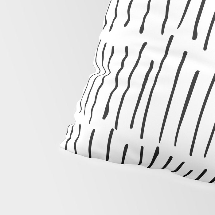 Boho Wall Art, Black and White, Line Art Pillow Sham Gallery Image 4