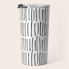 Boho Wall Art, Black and White, Line Art Travel Mug Gallery Image 3