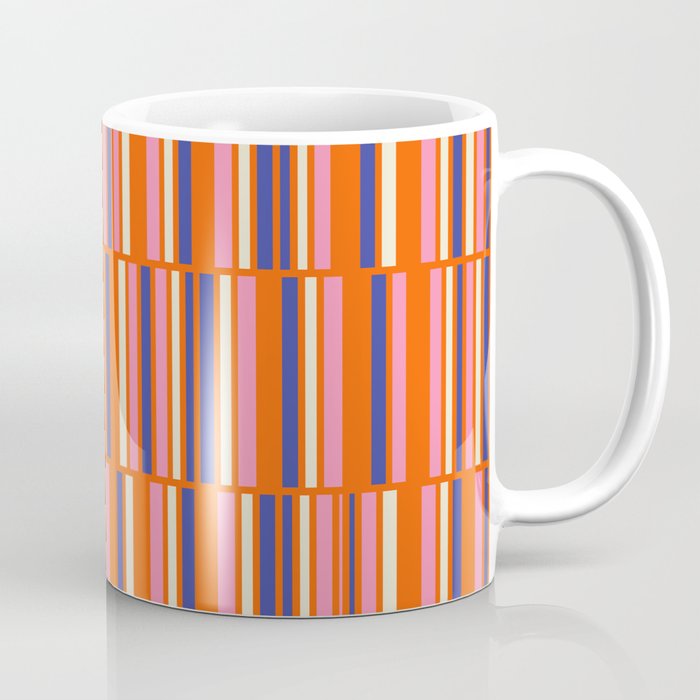 Pop Mod Color Boxes Geometric Retro Contemporary Pattern Orange Blue Pink Coffee Mug Gallery Image 1