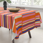 Pop Mod Color Boxes Geometric Retro Contemporary Pattern Orange Blue Pink Tablecloth Gallery Image 3