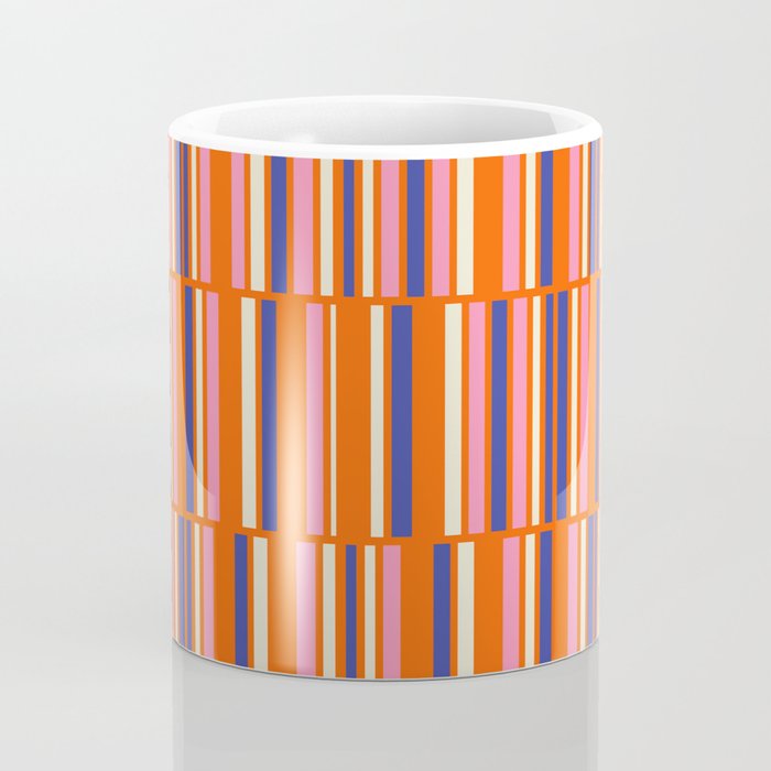 Pop Mod Color Boxes Geometric Retro Contemporary Pattern Orange Blue Pink Coffee Mug Gallery Image 4