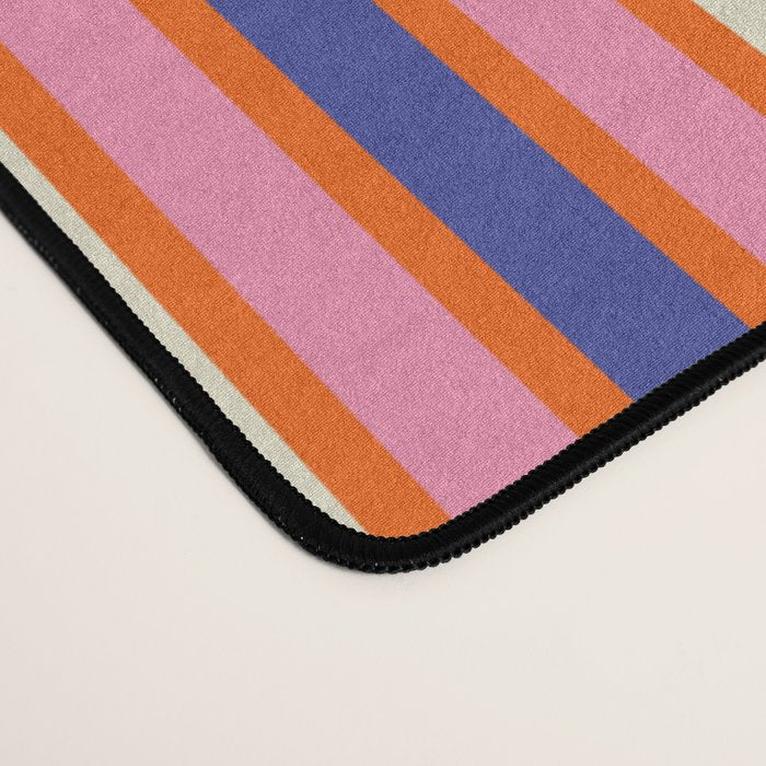 Pop Mod Color Boxes Geometric Retro Contemporary Pattern Orange Blue Pink Desk Mat Gallery Image 4