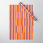 Pop Mod Color Boxes Geometric Retro Contemporary Pattern Orange Blue Pink Wrapping Paper Gallery Image 1