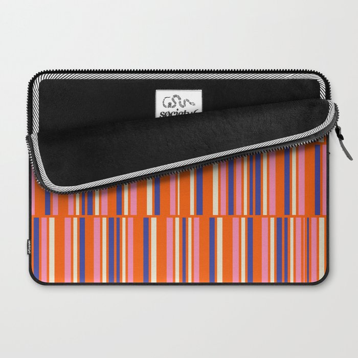 Pop Mod Color Boxes Geometric Retro Contemporary Pattern Orange Blue Pink Laptop Sleeve Gallery Image 2