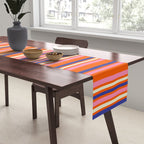 Pop Mod Color Boxes Geometric Retro Contemporary Pattern Orange Blue Pink Table Runner Gallery Image 2