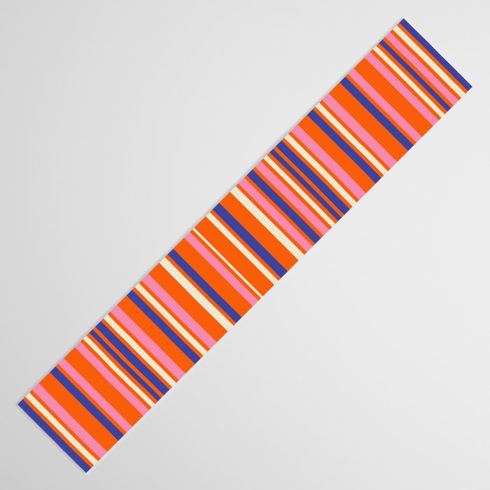 Pop Mod Color Boxes Geometric Retro Contemporary Pattern Orange Blue Pink Table Runner Gallery Image 3