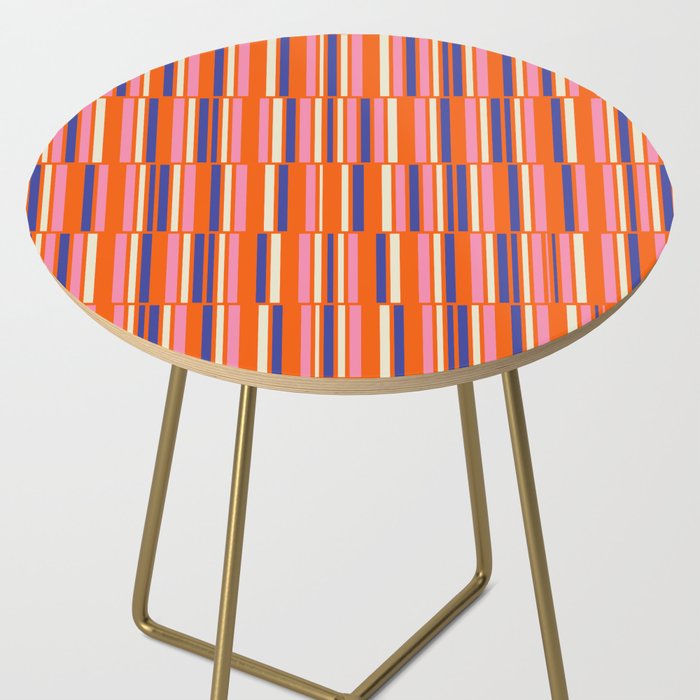 Pop Mod Color Boxes Geometric Retro Contemporary Pattern Orange Blue Pink Side Table Gallery Image 2