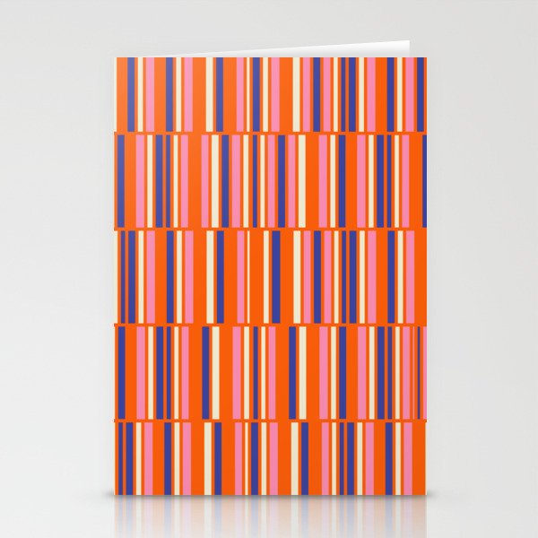 Pop Mod Color Boxes Geometric Retro Contemporary Pattern Orange Blue Pink Stationery Card Gallery Image 2