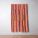 Pop Mod Color Boxes Geometric Retro Contemporary Pattern Orange Blue Pink Window Curtain Gallery Image 3