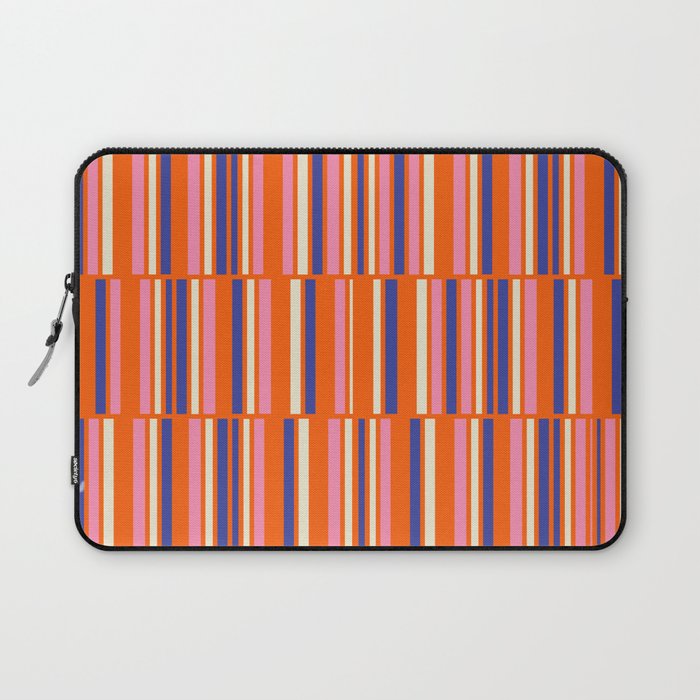 Pop Mod Color Boxes Geometric Retro Contemporary Pattern Orange Blue Pink Laptop Sleeve Gallery Image 1