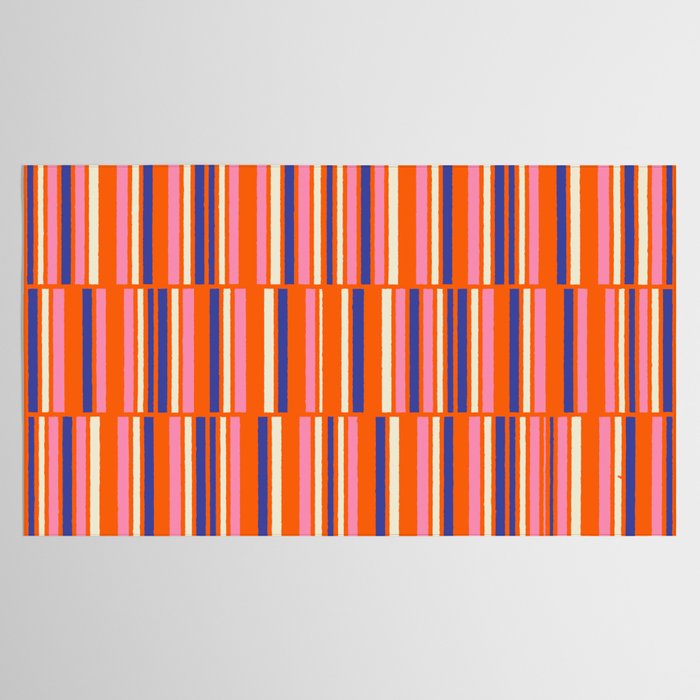 Pop Mod Color Boxes Geometric Retro Contemporary Pattern Orange Blue Pink Tablecloth Gallery Image 2