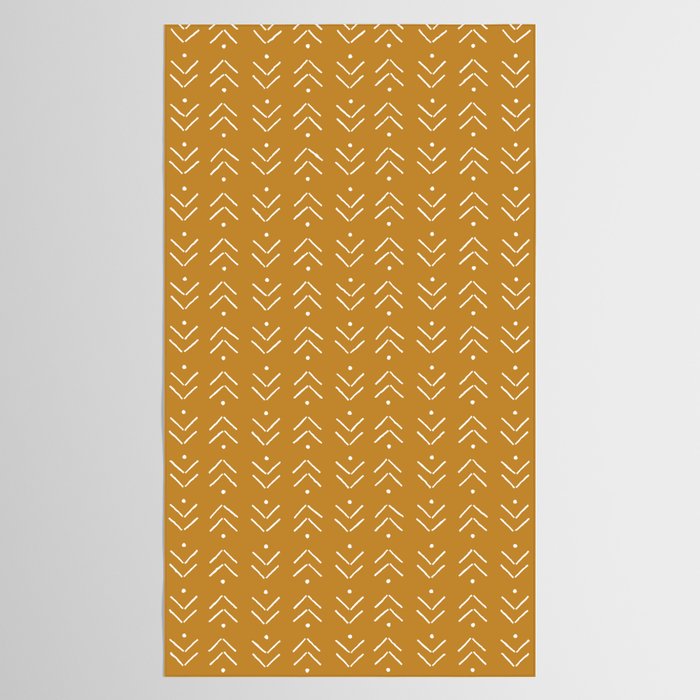 Arrow Lines Pattern Design 10 in mustard yellow Tablecloth Gallery Image 2