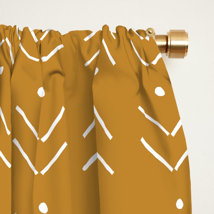 Arrow Lines Pattern Design 10 in mustard yellow Window Curtain Gallery Image 2