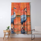 Great Blue Heron in Marsh Window Curtain Gallery Image 5