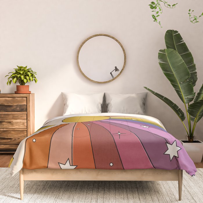 The Sun and the Moon - retro abstract Comforter Gallery Image 3