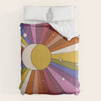 The Sun and the Moon - retro abstract Duvet Cover Gallery Image 6