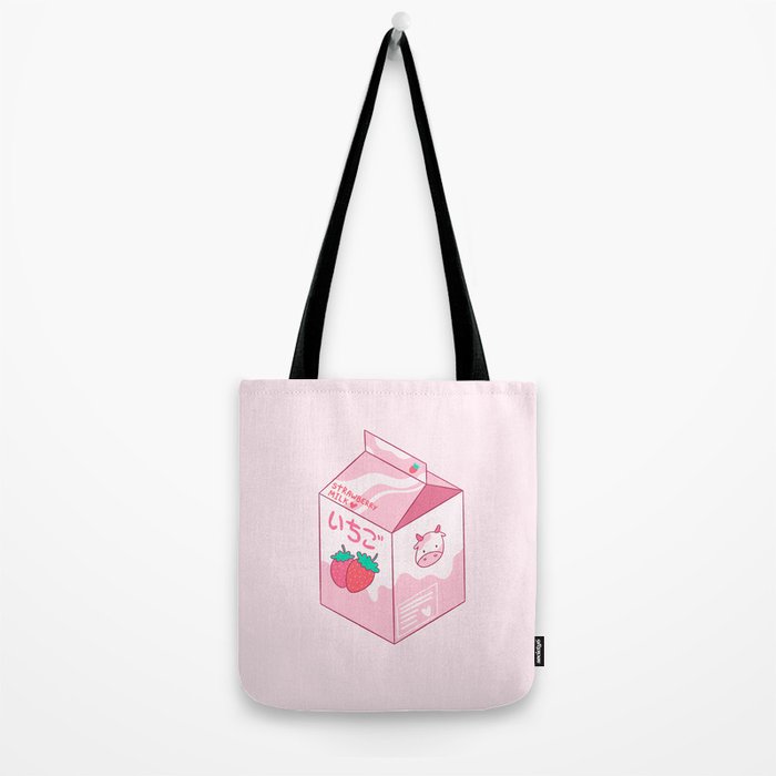 Kawaii Strawberry Milk Shake Tote Bag Gallery Image 2
