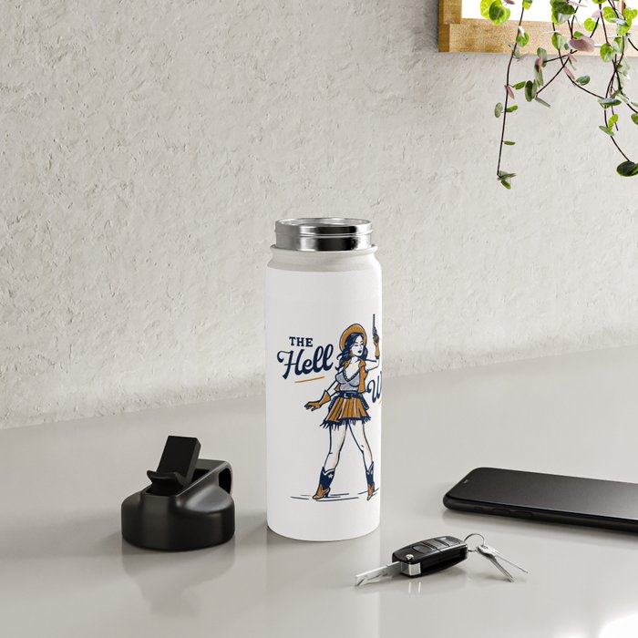 The Hell I Won't: Retro Cowgirl V.2 Water Bottle Gallery Image 5