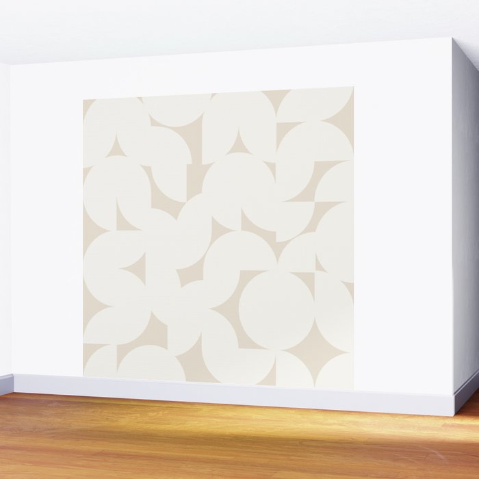 Contemporary Abstract Shapes - Neutral Off White Wall Mural Gallery Image 2