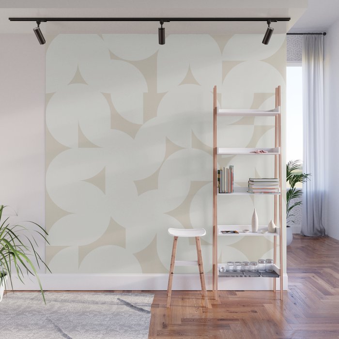 Contemporary Abstract Shapes - Neutral Off White Wall Mural Gallery Image 1