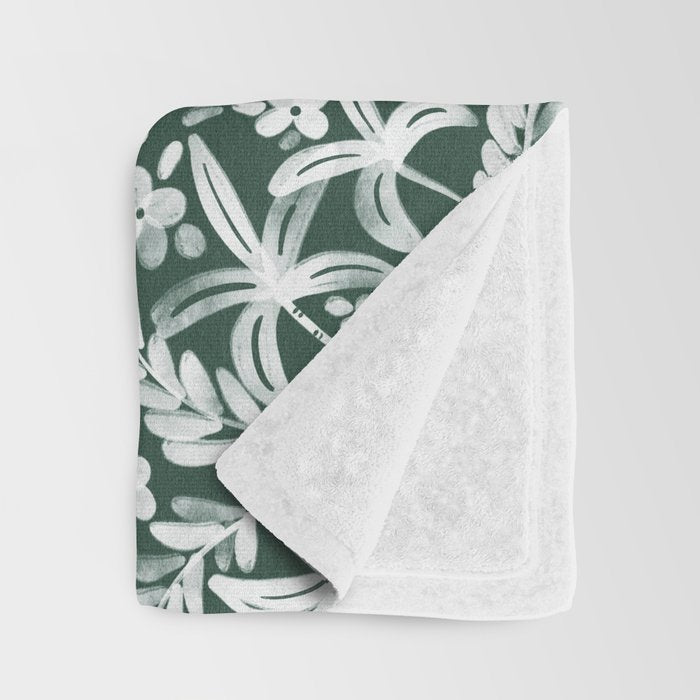 Greenish Tropical Palm Breeze Throw Blanket Gallery Image 3