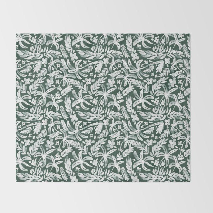 Greenish Tropical Palm Breeze Throw Blanket Gallery Image 2