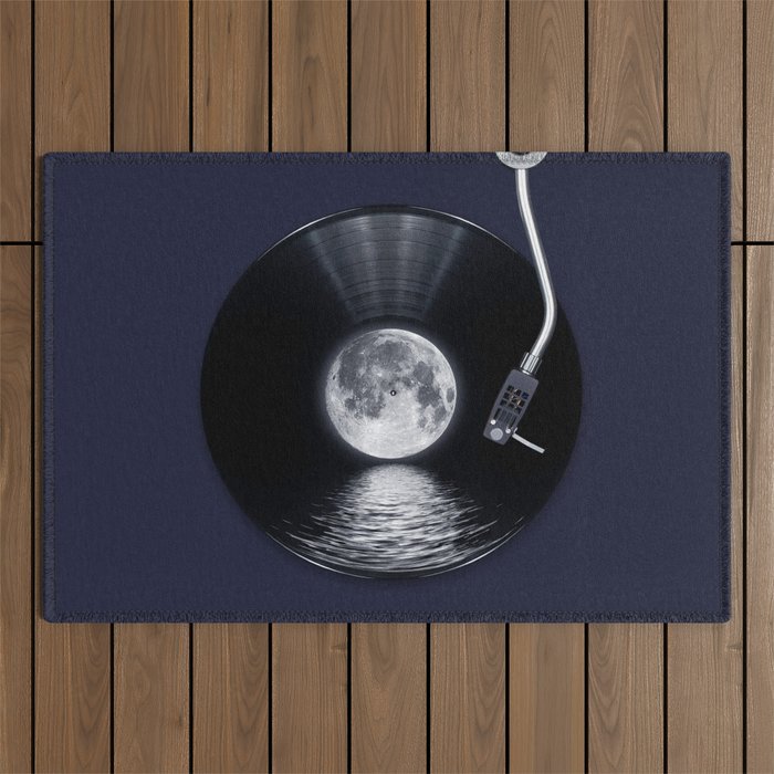 Vinyl moon Outdoor Rug Gallery Image 1