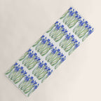 Blue Iris, Illustration Yoga Mat Gallery Image 1