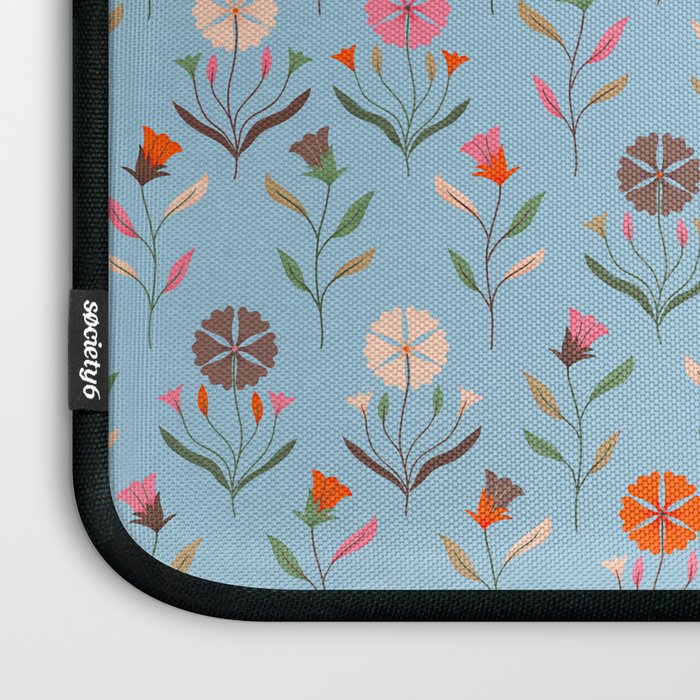 Folk Meadow - Vintage Floral Pattern Laptop Sleeve Gallery Image 3