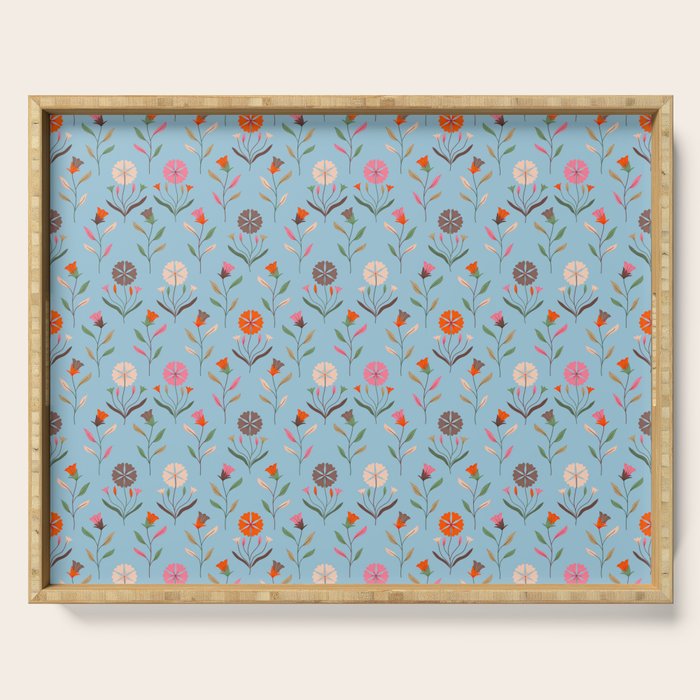 Folk Meadow - Vintage Floral Pattern Serving Tray Gallery Image 1