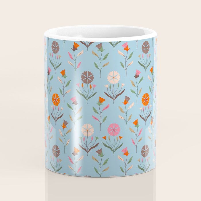 Folk Meadow - Vintage Floral Pattern Coffee Mug Gallery Image 4